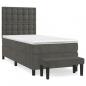 Preview: Boxspringbett mit Matratze Dunkelgrau 100x200 cm Samt