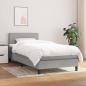 Preview: ARDEBO.de - Boxspringbett mit Matratze Hellgrau 90x200 cm Stoff