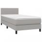 Preview: Boxspringbett mit Matratze Hellgrau 90x200 cm Stoff