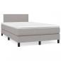 Preview: Boxspringbett mit Matratze Hellgrau 120x200 cm Stoff