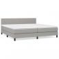 Preview: Boxspringbett mit Matratze Hellgrau 200x200 cm Stoff