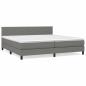 Preview: Boxspringbett mit Matratze Dunkelgrau 200x200 cm Stoff