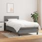 Preview: ARDEBO.de - Boxspringbett mit Matratze Dunkelgrau 90x190 cm Stoff