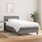 Preview: ARDEBO.de - Boxspringbett mit Matratze Dunkelgrau 90x200 cm Stoff