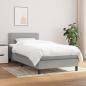 Preview: ARDEBO.de - Boxspringbett mit Matratze Hellgrau 100x200 cm Stoff