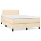 Preview: Boxspringbett mit Matratze Creme 120x200 cm Stoff