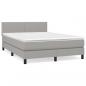 Preview: Boxspringbett mit Matratze Hellgrau 140x190 cm Stoff