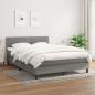 Preview: ARDEBO.de - Boxspringbett mit Matratze Dunkelgrau 140x190 cm Stoff