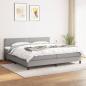 Preview: ARDEBO.de - Boxspringbett mit Matratze Hellgrau 200x200 cm Stoff