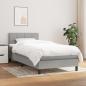 Preview: ARDEBO.de - Boxspringbett mit Matratze Hellgrau 100x200 cm Stoff