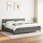 Preview: ARDEBO.de - Boxspringbett mit Matratze Dunkelgrau 160x200 cm Stoff