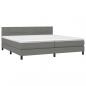 Preview: Boxspringbett mit Matratze Dunkelgrau 200x200 cm Stoff