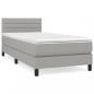 Preview: Boxspringbett mit Matratze Hellgrau 80x200 cm Stoff