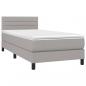 Preview: Boxspringbett mit Matratze Hellgrau 100x200 cm Stoff