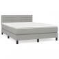 Preview: Boxspringbett mit Matratze Hellgrau 140x200 cm Stoff