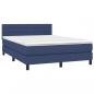 Preview: Boxspringbett mit Matratze Blau 140x200 cm Stoff