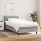 Preview: ARDEBO.de - Boxspringbett mit Matratze Hellgrau 90x200 cm Stoff