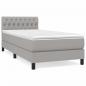 Preview: Boxspringbett mit Matratze Hellgrau 100x200 cm Stoff