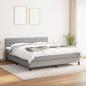 Preview: ARDEBO.de - Boxspringbett mit Matratze Hellgrau 160x200 cm Stoff