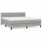 Preview: Boxspringbett mit Matratze Hellgrau 160x200 cm Stoff