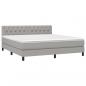 Preview: Boxspringbett mit Matratze Hellgrau 160x200 cm Stoff