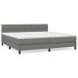 Preview: Boxspringbett mit Matratze Dunkelgrau 200x200 cm Stoff