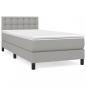 Preview: Boxspringbett mit Matratze Hellgrau 90x200 cm Stoff