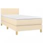 Preview: Boxspringbett mit Matratze Creme 90x190 cm Stoff