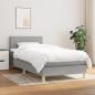 Preview: ARDEBO.de - Boxspringbett mit Matratze Hellgrau 90x200 cm Stoff