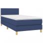 Preview: Boxspringbett mit Matratze Blau 90x200 cm Stoff