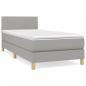 Preview: Boxspringbett mit Matratze Hellgrau 100x200 cm Stoff