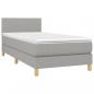 Preview: Boxspringbett mit Matratze Hellgrau 100x200 cm Stoff