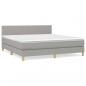 Preview: Boxspringbett mit Matratze Hellgrau 160x200 cm Stoff