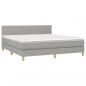 Preview: Boxspringbett mit Matratze Hellgrau 160x200 cm Stoff