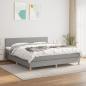 Preview: ARDEBO.de - Boxspringbett mit Matratze Hellgrau 180x200 cm Stoff