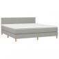 Preview: Boxspringbett mit Matratze Hellgrau 180x200 cm Stoff