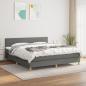 Preview: ARDEBO.de - Boxspringbett mit Matratze Dunkelgrau 180x200 cm Stoff