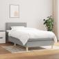 Preview: ARDEBO.de - Boxspringbett mit Matratze Hellgrau 80x200 cm Stoff