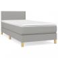 Preview: Boxspringbett mit Matratze Hellgrau 100x200 cm Stoff