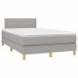 Preview: Boxspringbett mit Matratze Hellgrau 120x200 cm Stoff