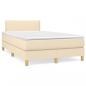 Preview: Boxspringbett mit Matratze Creme 120x200 cm Stoff