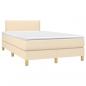 Preview: Boxspringbett mit Matratze Creme 120x200 cm Stoff