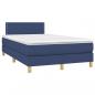 Preview: Boxspringbett mit Matratze Blau 120x200 cm Stoff