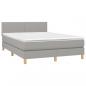 Preview: Boxspringbett mit Matratze Hellgrau 140x190 cm Stoff