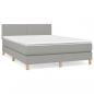 Preview: Boxspringbett mit Matratze Hellgrau 140x200 cm Stoff