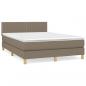 Preview: Boxspringbett mit Matratze Taupe 140x200 cm Stoff