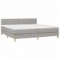 Preview: Boxspringbett mit Matratze Hellgrau 200x200 cm Stoff