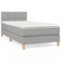 Preview: Boxspringbett mit Matratze Hellgrau 100x200 cm Stoff