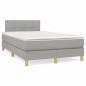 Preview: Boxspringbett mit Matratze Hellgrau 120x200 cm Stoff