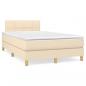 Preview: Boxspringbett mit Matratze Creme 120x200 cm Stoff